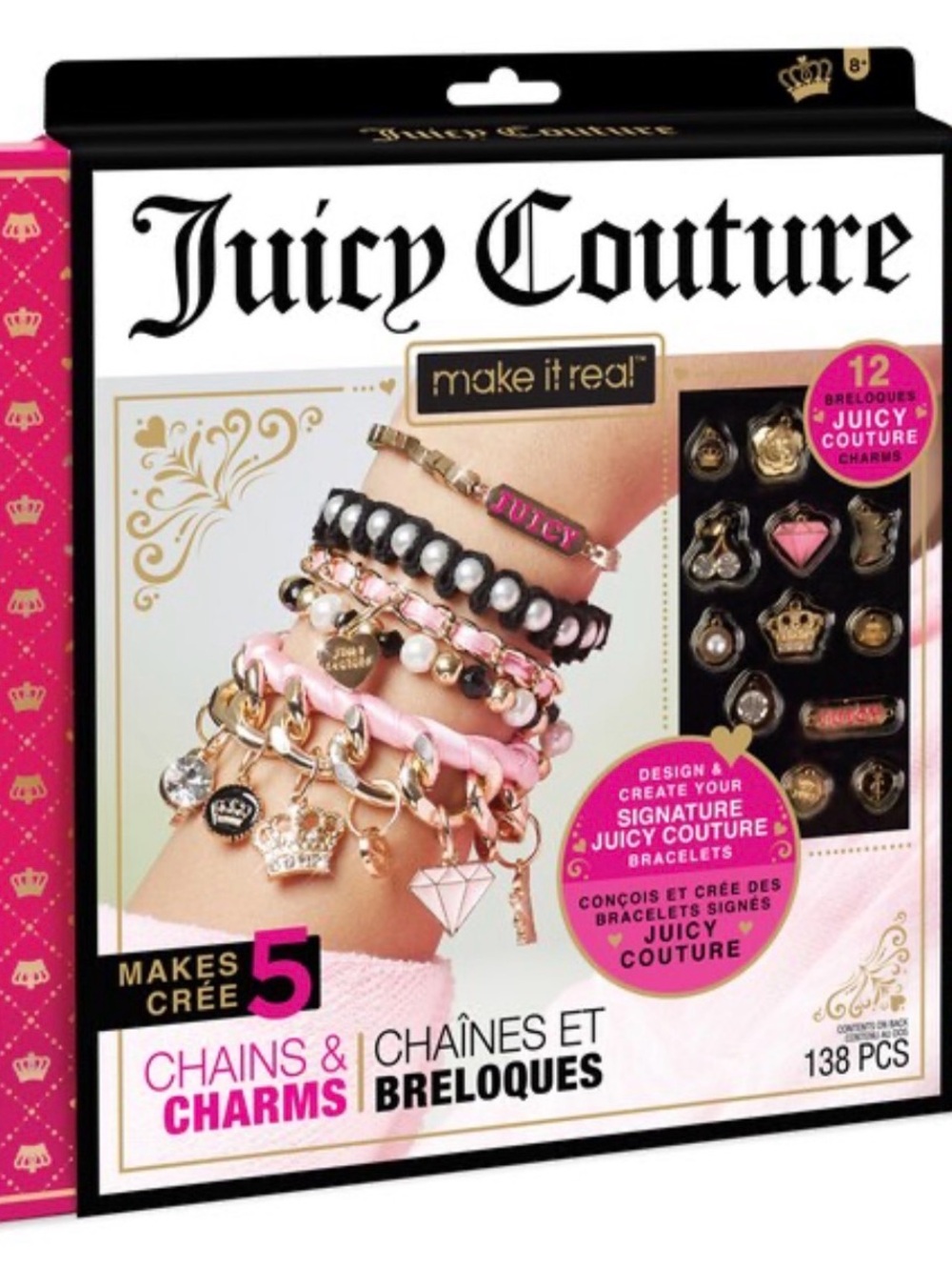 Juicy Couture Pink and Gold Charm Bracelet Stack